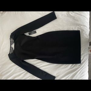 Lulus Bodycon Black dress with open lace back